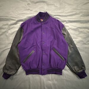 Vintage Game Sportswear Jacket Mens Large Varsity Letterman Wool USA 90s Purple